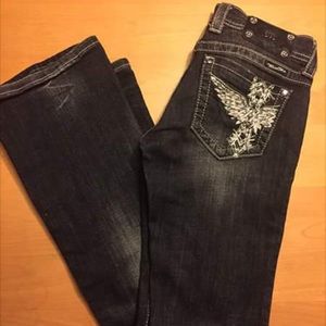 💎MISS ME CROSS/WINGS BOOTCUT JEANS! SIZE 26X33💎
